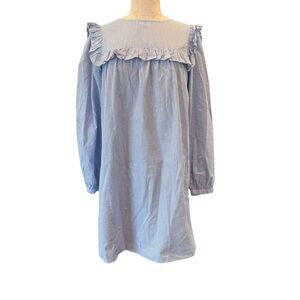 Sail to Sable stripe ruffle front dress